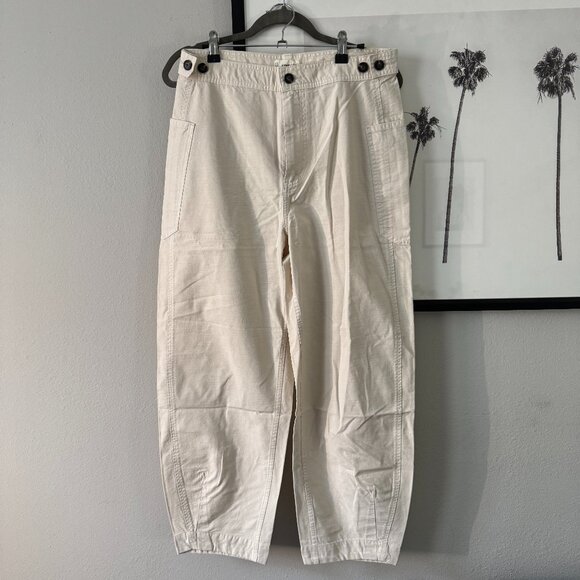Everlane | NWT The Fatigue Barrel Pant in Birch/Bone Cream/White Size 8 - Picture 7 of 12